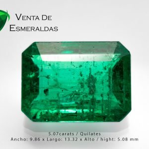 esmeralda colombiana rectangular de 5.07 kilates colombian emerald