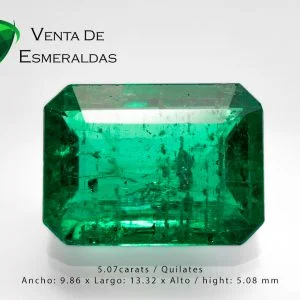 esmeralda colombiana rectangular de 5.07 kilates colombian emerald