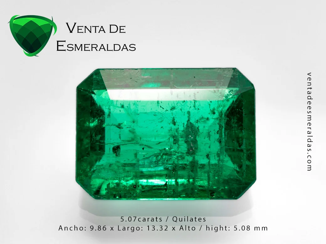 esmeralda colombiana rectangular de 5.07 kilates colombian emerald
