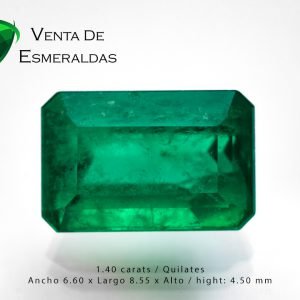 esmeralda certificada talla rectangular 2.02 quilates certificated emerald