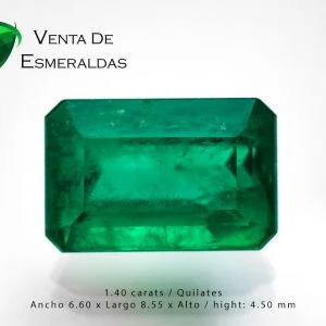 esmeralda certificada talla rectangular 2.02 quilates certificated emerald