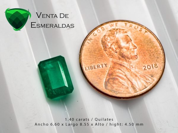 esmeralda certificada talla rectangular 2.02 quilates certificated emerald