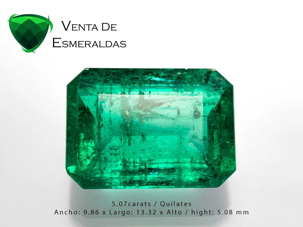 esmeralda colombiana rectangular de 5.07 kilates colombian emerald