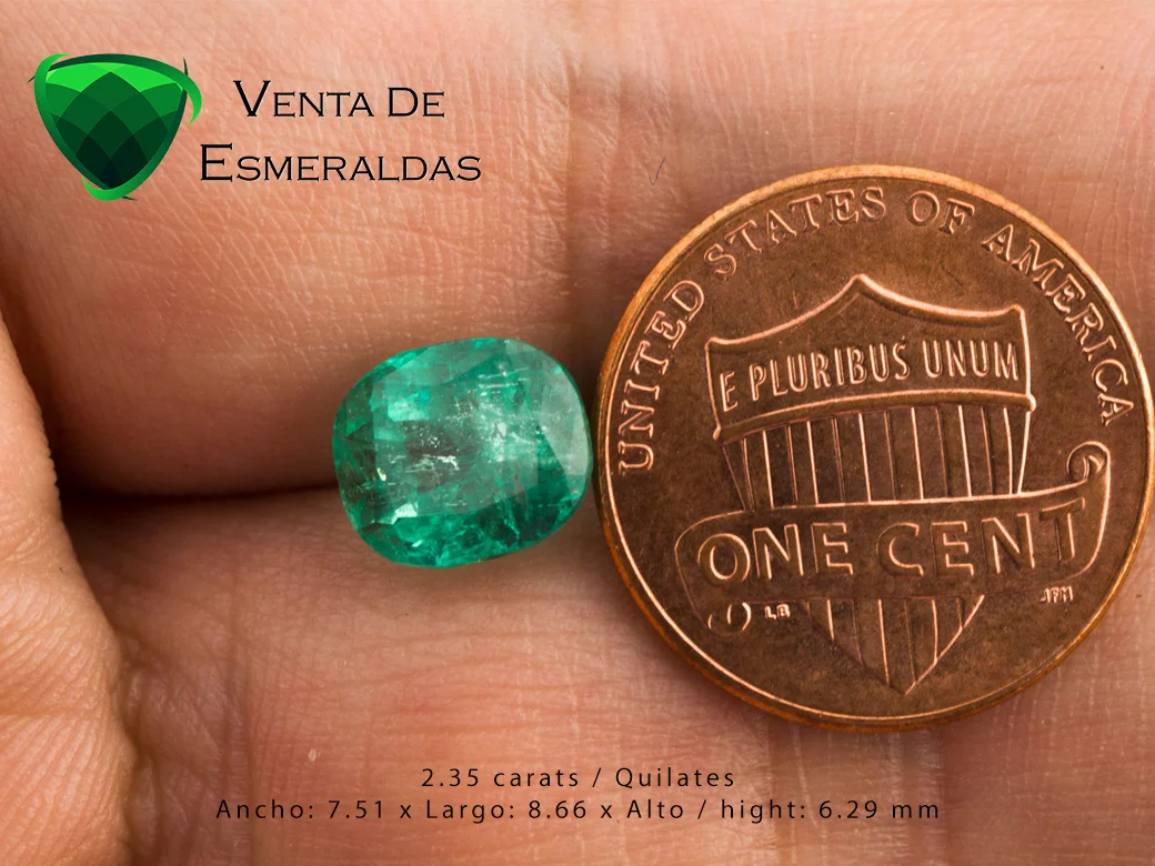 esmeralda colombiana talla cushion