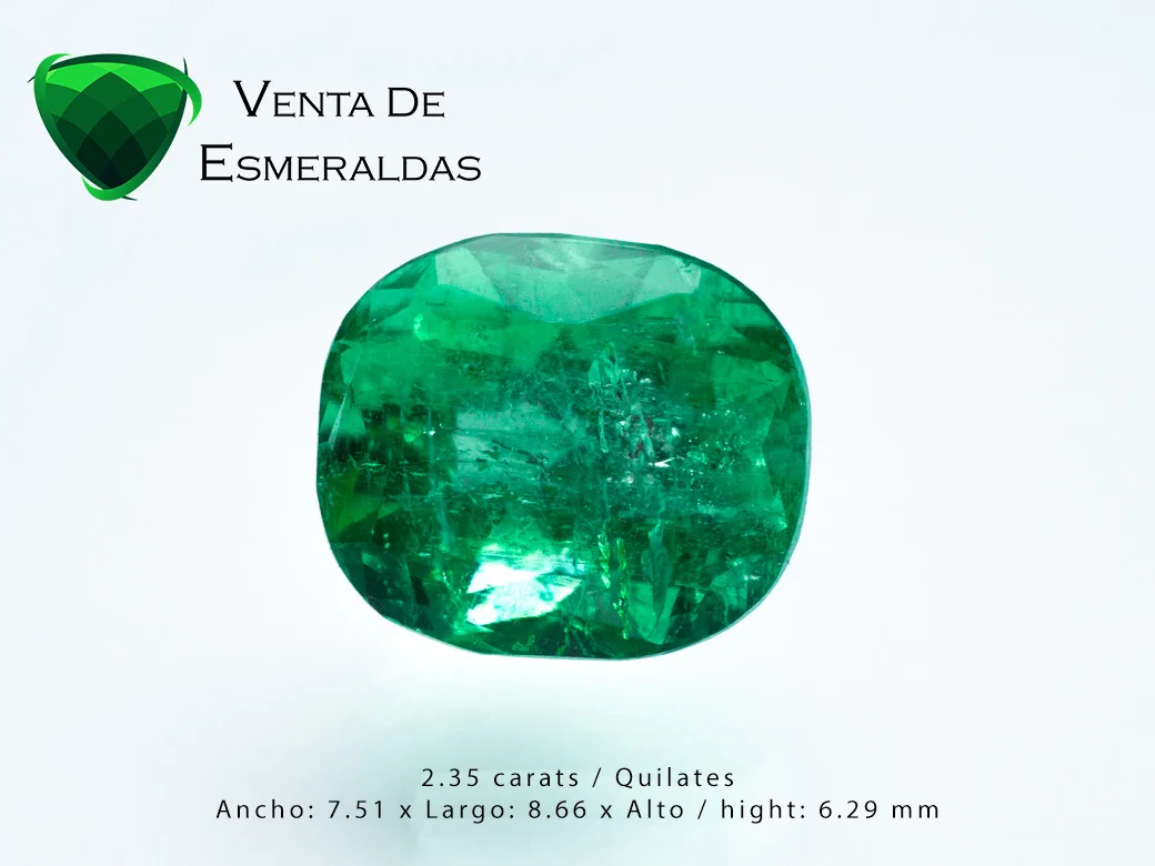 esmeralda colombiana talla cushion