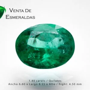 esmeralda colombiana talla ovalada de 1.40 quilates colombian emerald