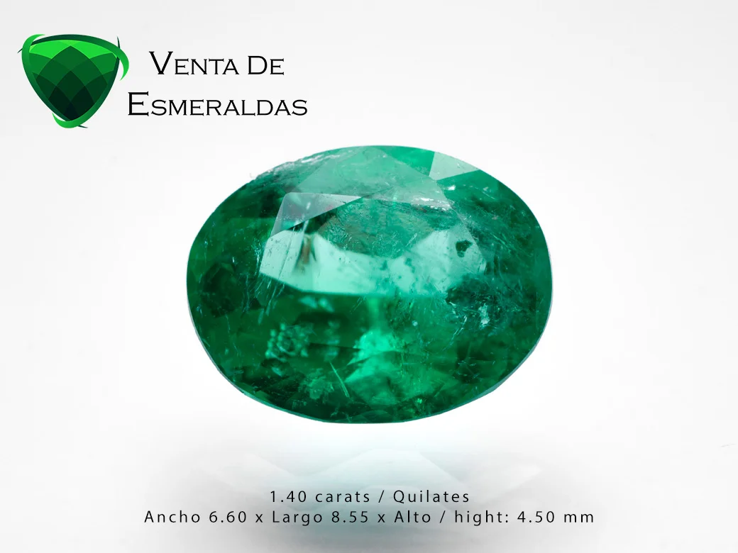 esmeralda colombiana talla ovalada de 1.40 quilates colombian emerald