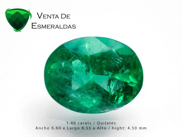 esmeralda colombiana talla ovalada de 1.40 quilates colombian emerald