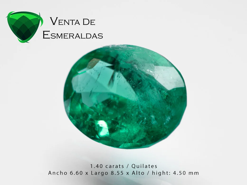 esmeralda colombiana talla ovalada de 1.40 quilates colombian emerald