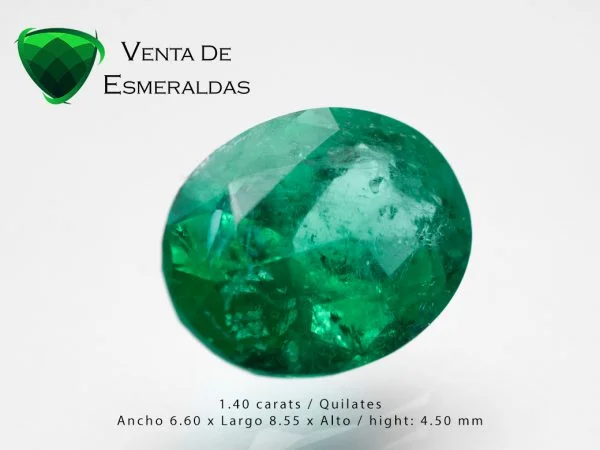 esmeralda colombiana talla ovalada de 1.40 quilates colombian emerald