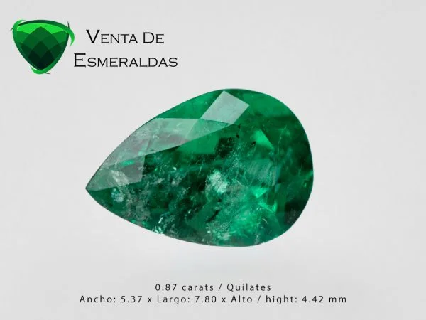 esmeralda talla lagrima de 0.78 quilates