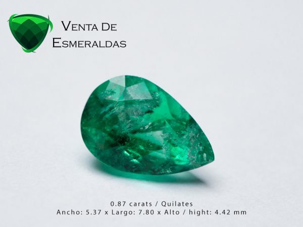 esmeralda talla lagrima de 0.78 quilates