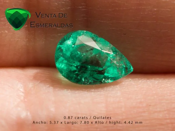 esmeralda talla lagrima de 0.78 quilates