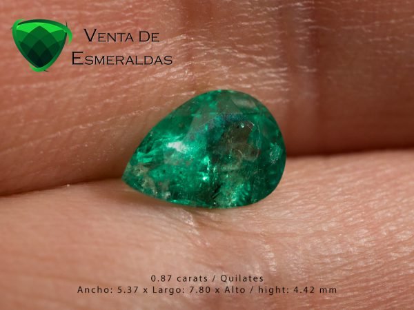 esmeralda talla lagrima de 0.78 quilates