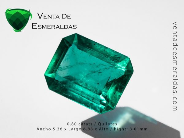 colombia emeral cut square 0.80 carats esmeralda colombiana de 0.80 quilates talla cuadrada