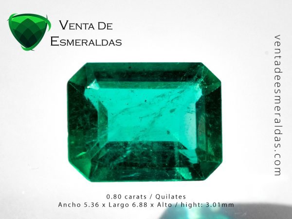 colombia emeral cut square 0.80 carats esmeralda colombiana de 0.80 quilates talla cuadrada