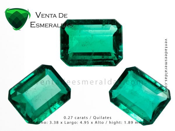 esmeralda colombiana talla rectangular square emerald