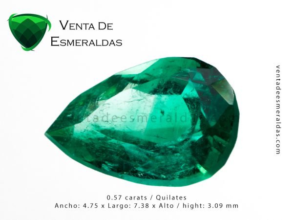 esmeralda colombiana de 0.57 quilates colombian emerald cut tear o pear