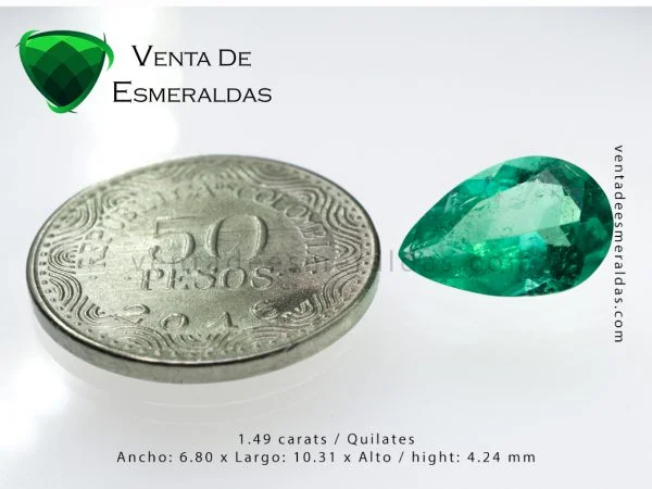 esmeralda de quilates y medio colombian emerald talla lagrima