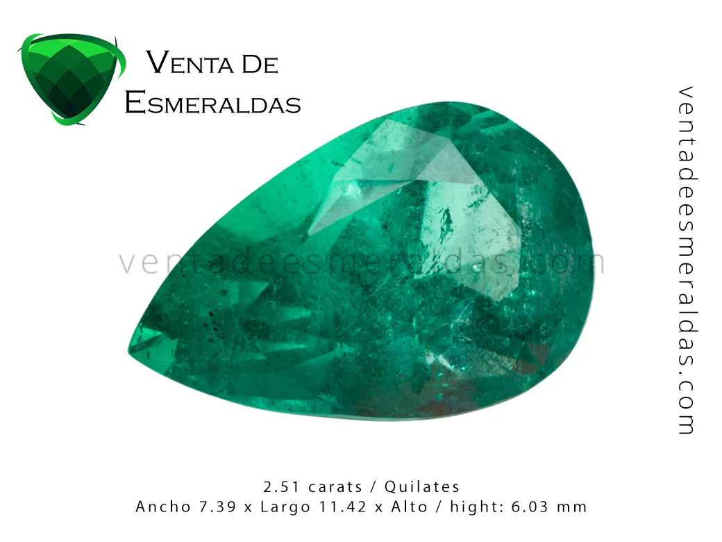 esmeralda colombiana talla pera