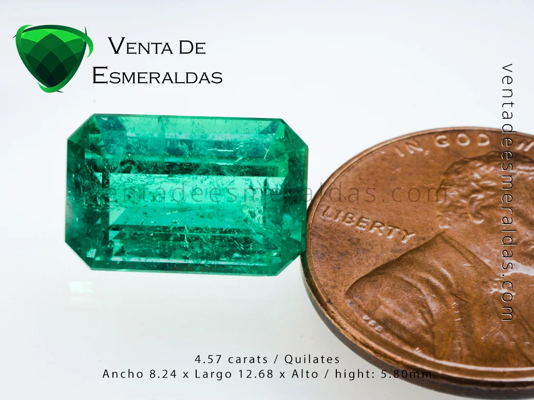 Esmeralda Colombiana de 4.57 quilates talla Cuadrada - Imagen 4