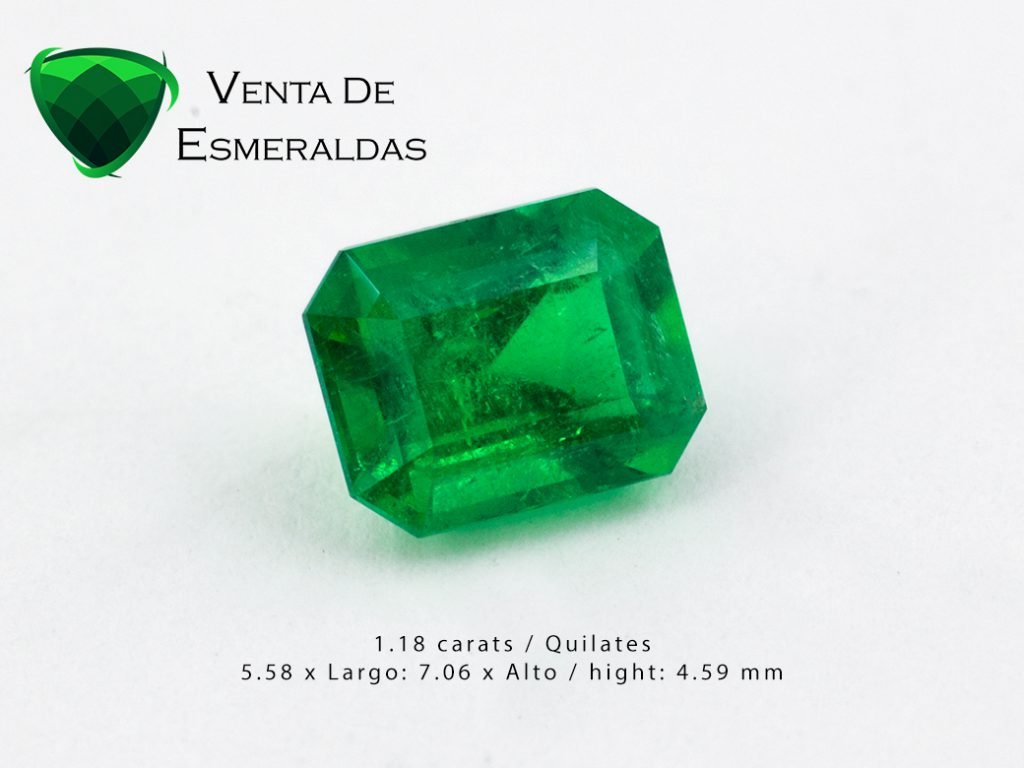 esmeralda colombiana de rectangular de 1.18 quilates
