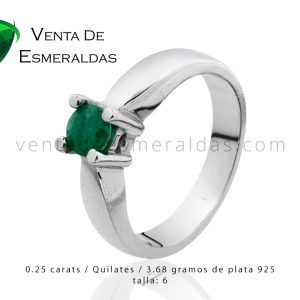 anillo en plata con esmeralda colombiana anillo en plata con esmeralda colombiana