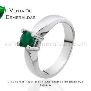 anillo en plata con esmeralda colombiana anillo en plata con esmeralda colombiana