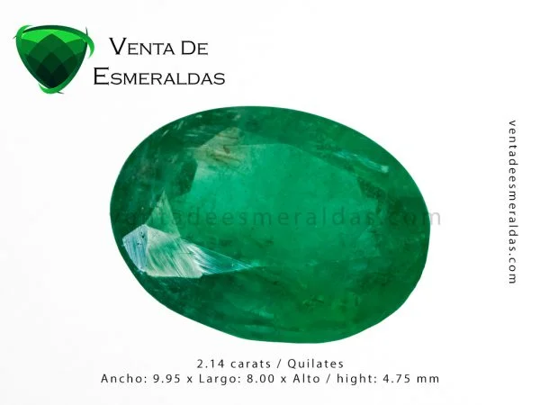 esmeralda colombiana de 2.14 quilates talla ovalada colombian emerald
