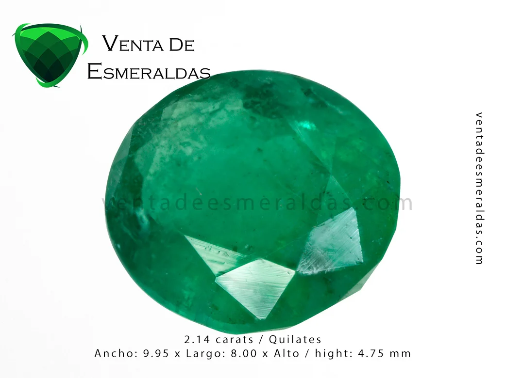 esmeralda colombiana de 2.14 quilates talla ovalada colombian emerald