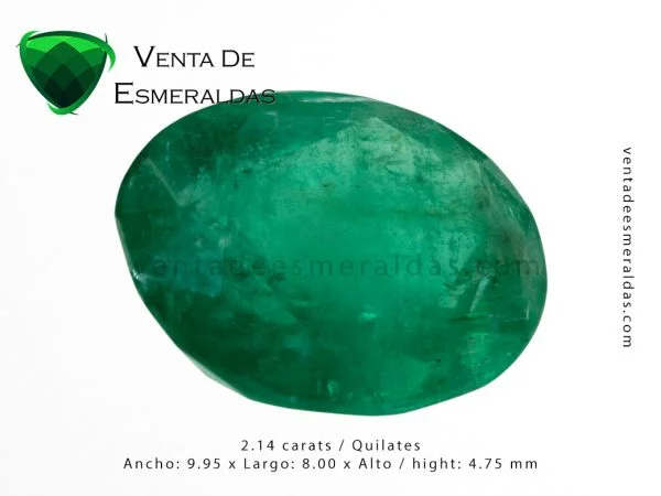esmeralda colombiana de 2.14 quilates talla ovalada colombian emerald