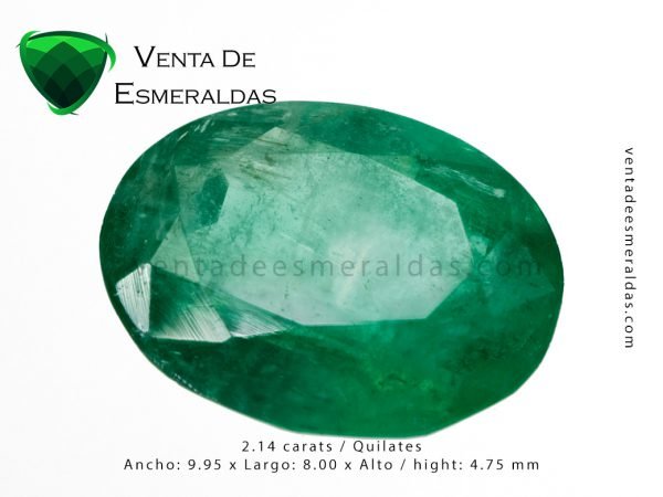 esmeralda colombiana de 2.14 quilates talla ovalada colombian emerald