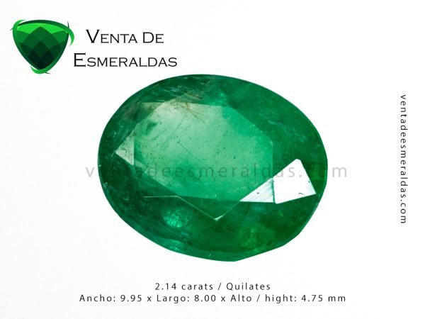 esmeralda colombiana de 2.14 quilates talla ovalada colombian emerald