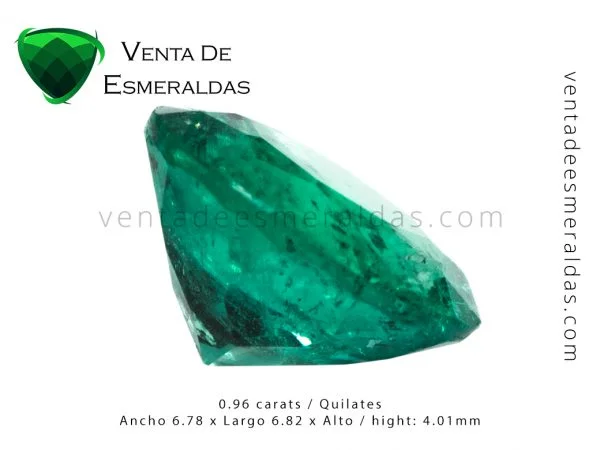esmeralda colombiana talla redonda de 0.96 quilates colombian emerald