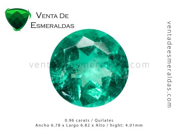 esmeralda colombiana talla redonda de 0.96 quilates colombian emerald