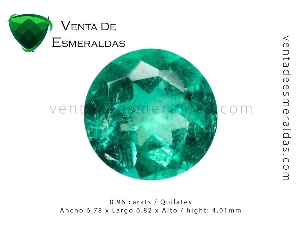 esmeralda colombiana talla redonda de 0.96 quilates colombian emerald