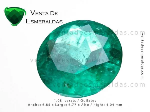 esmeralda colombiana talla redonda de 1,08 quilates de las minas de muzo boyaca