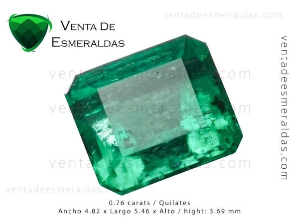 esmeralda rectangular de 0.76 quilates de muzo colombia colombian emeralds