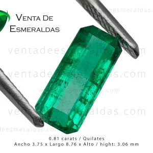 esmeralda colombiana talla rectangular de 0.81 quilates (2) esmeralda colombiana talla rectangular de 0.81 quilates (2)