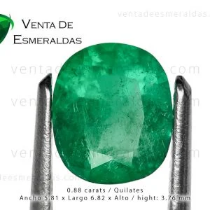 esmeralda talla cushion de 0.88 quilates colombian emerald from muzo colombian esmeralda talla cushion de 0.88 quilates colombian emerald from muzo colombian