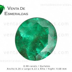 esmeralda Colombiana talla redonda de 0.98 quilates ideal para anillo de compromiso esmeralda Colombiana talla redonda de 0.98 quilates ideal para anillo de compromiso