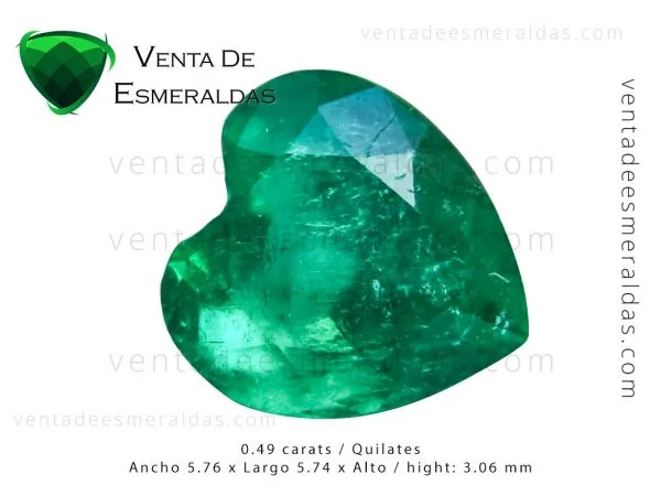 esmeralda talla corazón de 0-49 quilates colombian emerald from muzo