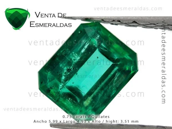 esmeralda de muzo de 0.75 quilates colombian emerald