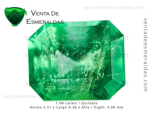 esmeralda colombiana de 1.08 quilates de la región de Coscuez