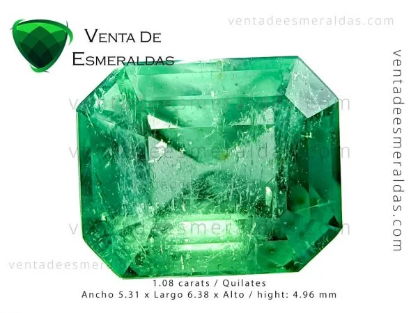 esmeralda colombiana de 1.08 quilates de la región de Coscuez