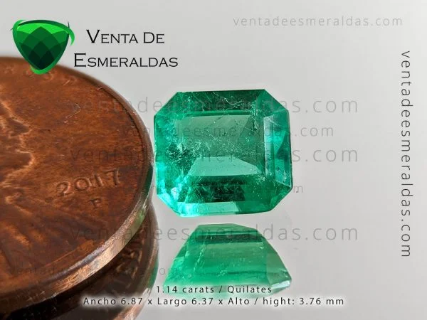esmeralda colombiana de la mina de muzo con inclusiones talla rectangular