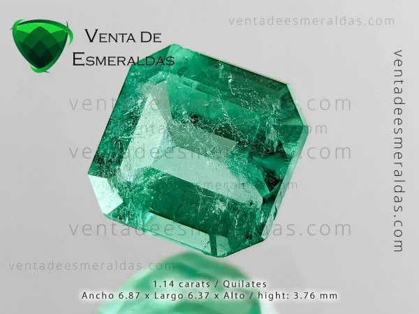 esmeralda colombiana de la mina de muzo con inclusiones talla rectangular