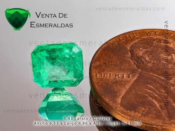 Esmeralda Natural Colombiana de 1.43 quilates de la región de Muzo