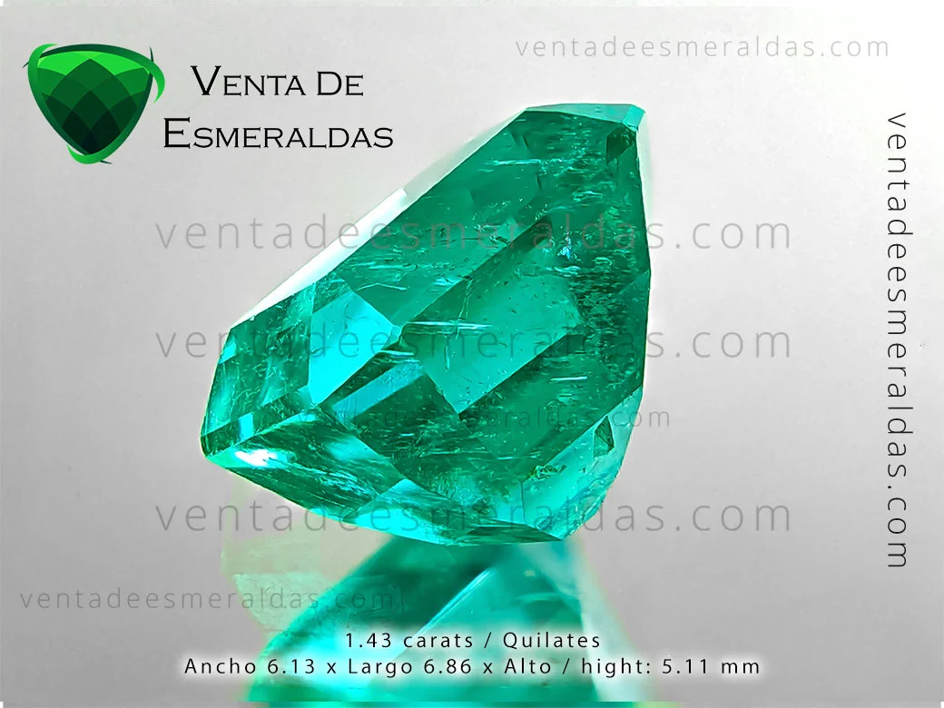 Esmeralda Natural Colombiana de 1.43 quilates de la región de Muzo