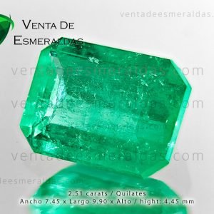 venta de esmeraldas Colombianas de las minas Muzo, Chivor y Coscuez, esmeraldas certificadas (2) venta de esmeraldas Colombianas de las minas Muzo, Chivor y Coscuez, esmeraldas certificadas, esmeralda rectangular de 2.51 quilates